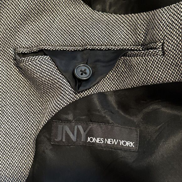 Jones New York Mens 44L Suit Jacket Blazer Gray Silk Wool Double Vented Business - Picture 5 of 9